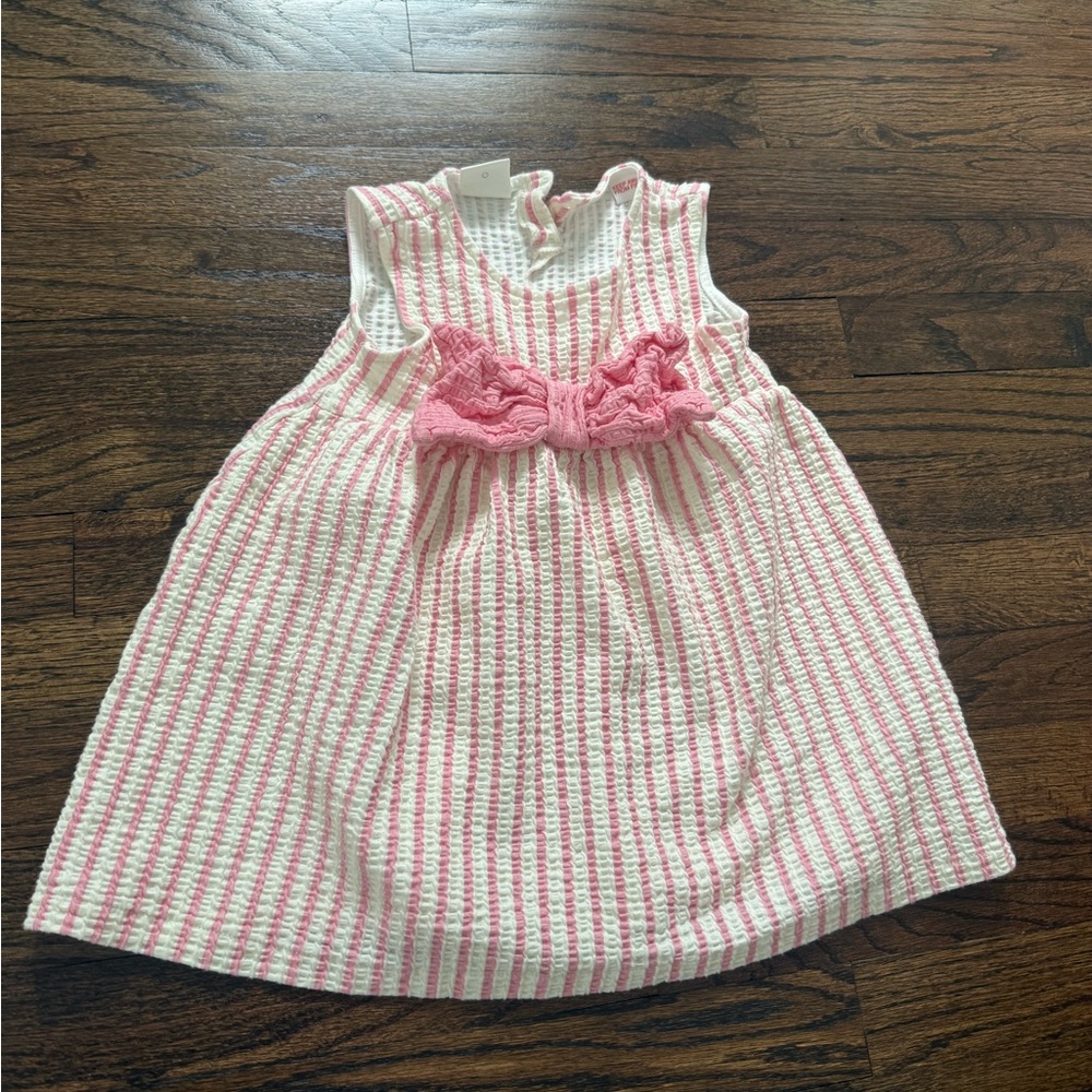 Zara Pink and White Kids Dress with Bow